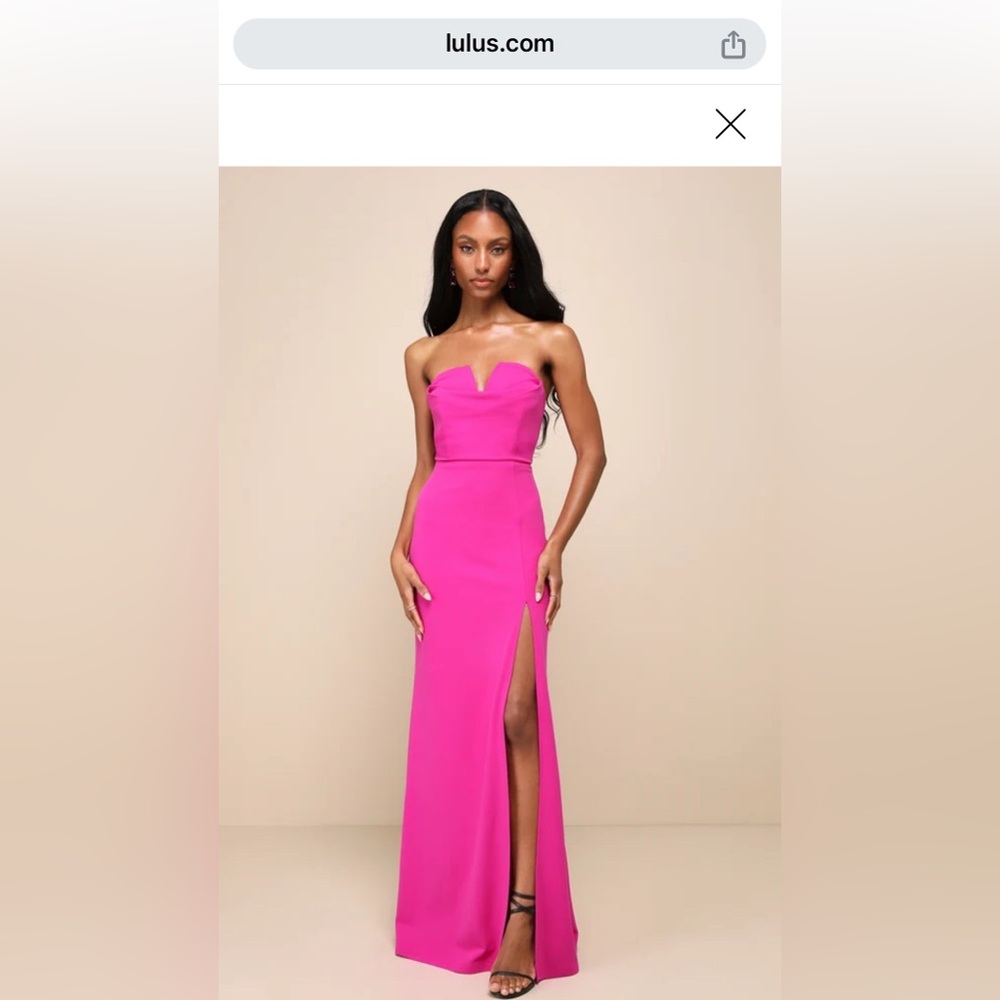 Xs Lulu’s pink dress.